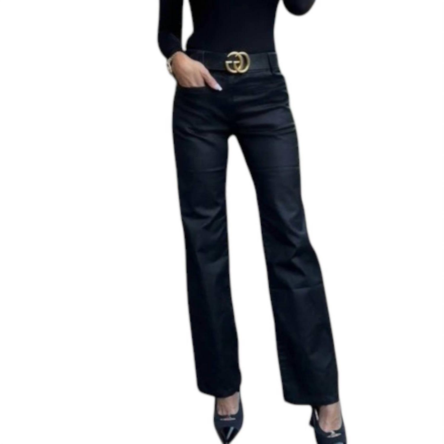 Bevy Flog Tami High Rise Bootcut Pants Black Check - $108.00