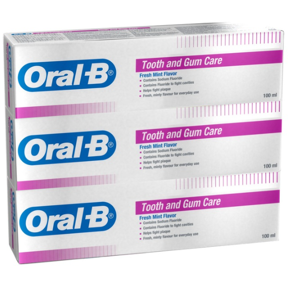 Oral-B Tooth and Gum Care Toothpaste Fresh Mint (100ml x 3) (EXPRESS SHIPPING) - $13.01