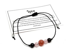 Love Bracelet Gemstones Worded Love Card Romantic Attraction Devotion Jewellery - £3.53 GBP