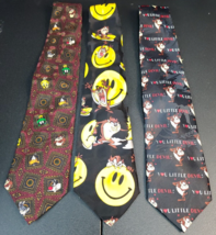 Lot of 3 Looney Tunes Classic Neck Tie Mens One Size 100% Polyester Taz - £20.80 GBP