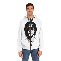 John Lennon Black and White Portrait Premium Men&#39;s All Over Print Full-Zip Hoodi - £45.28 GBP