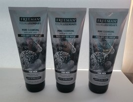 3 NEW Freeman for Men Pore Cleansing Volcanic Ash Peel-Off Gel Mask 6 Fl... - £15.85 GBP