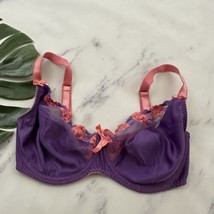 Curvy Kate Womens Balconette Bra Size UK 34 G Purple Pink Floral Lace Un... - $24.74