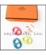 AUTH NIB Hermes TRIBORD TWILLY Scarf Ring Set ROSE VIF CANARD CITRON - $678.07 CAD