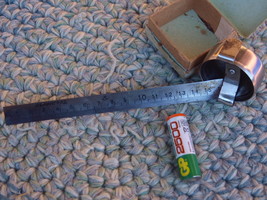 L267 Vintage Soviet Russian  Metal Tape Measure Line  Meter 1 M Long  1967 - £20.15 GBP