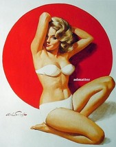 Arthur Sarnoff Pin Up Girl 9 X11&quot; Poster Sexy Photo In White Hot Bikini Print Art - £3.94 GBP
