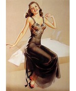 PEARL FRUSH PIN-UP GIRL POSTER IN BLACK LINGERIE! SEXY BRUNETTE HOT PHOT... - £3.02 GBP