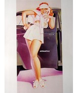 GEORGE PETTY PIN-UP GIRL POSTER SEXY TENNIS PLAYER IN PINK HOT PHOTO ART... - £5.53 GBP