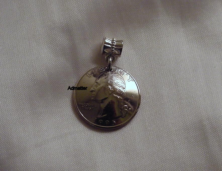 1976 QUARTER 3D NECKLACE PENDANT CHARM COIN JEWELRY 39th BIRTHDAY ANNIVERSARY - $9.89