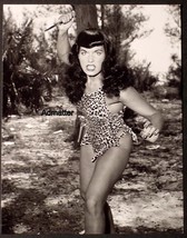 Bettie Page  8.5&quot;X 11&quot; Print In Sexy Jungle Bunny Suit Knife Photo! Pinup Art - £9.48 GBP
