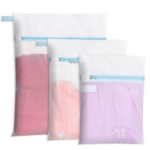 3 Pack Durable Fine Mesh Laundry Bags With Reinforced Zipper And Hanging... - $12.99