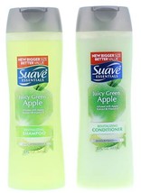 Suave Essentials Juicy Green Apple Shampoo and Conditioner 15 Fl. Oz. - £4.10 GBP