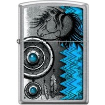 Zippo Lighter - Turquoise, Horse, Dreamcatcher Street Chrome - 854420 - £21.30 GBP