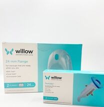 Willow Breast Pump Lot Flextube 2 Pack &amp; Willow Flange 24mm 2 Pk Bundled... - $27.50