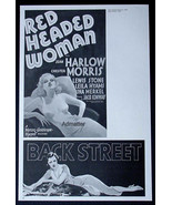 VINTAGE MOVIE POSTER RED HEADED WOMAN JEAN HARLOW + IN HER ARMS ELISSA L... - £11.46 GBP