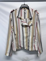 EST 1646 Linen Blend Lightweight Beach Jacket Colorful Stripes &amp; Pockets... - $368.35 MXN