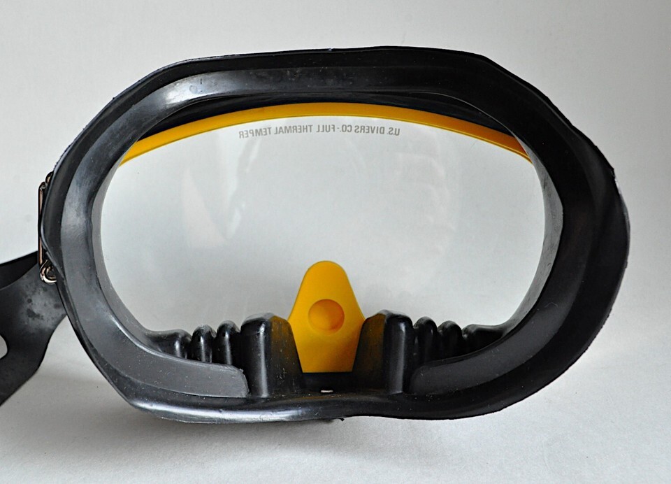 70s US Divers Aqua-Naut 5055 Dive Mask Box Purge Valve Full Temper AquaLung VTG Item image 6