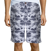 Arizona Khaki Shorts Men&#39;s Size 30 Knee Hit Bermuda Blue Tropical White Cotton - £9.61 GBP