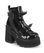 FINAL SALE DEMONIA ASST72/B Black Platform Ankle Boots with Claws Straps 8 - $1,230.22 MXN
