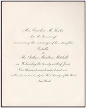 Arthur Moulton Mitchell &amp; Estelle M. Koster Marriage - Manhattan, NY (1901) - $15.75