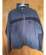 North Face Jacket Mens Medium Full Zip Up Gray Black Fleece Outerwear - €11,05 EUR