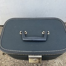 Gray Hard Side Case Mirror Makeup Train Suitcase Luggage No Tray Vintage - £28.10 GBP