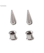 Leosoxs Stainless Steel Ear Plug Taper Tunnel Gauges 2 In 1 Ear Expander... - £10.52 GBP