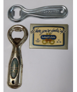 LABATT&#39;S BEER BUTTON PINBACK BOTTLE CAP OPENER LOT OF 3 VINTAGE BREWERIA... - $31.51 CAD