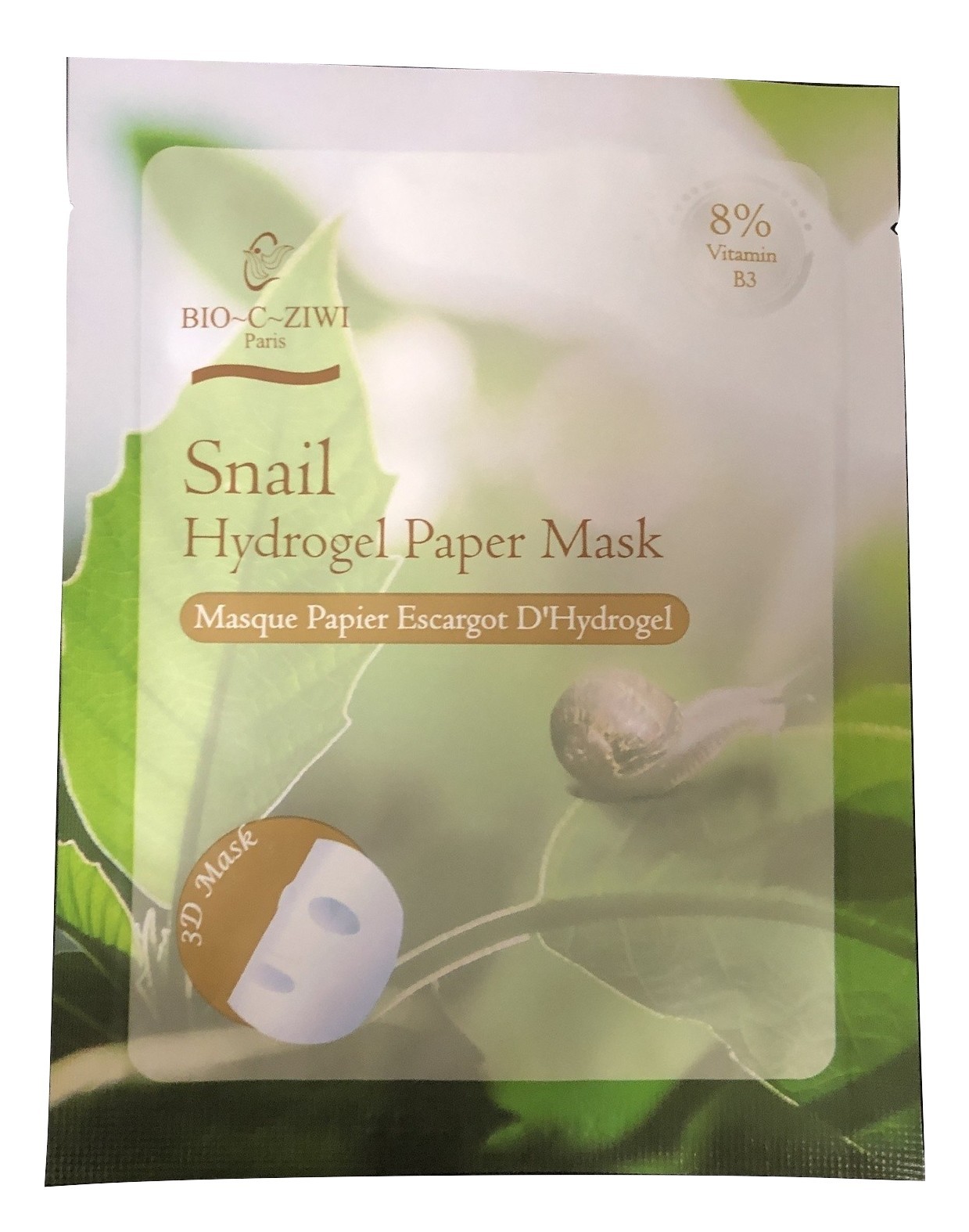 Bio~C~Ziwi Snail Hydrogel Paper Mask with 8% Vitamin B3