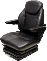 Black Vinyl Seat with Mech Suspension- 10 1/4&quot; side to side mount Constr... - £348.14 GBP