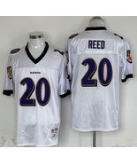 Men's Ed Reed #20 Stitched Jersey White Purple - $45.00