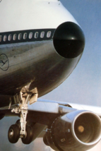 Lufthansa 747-200 Airlines Airplane Parked Blue Sky Postcard - Unposted ... - $6.54