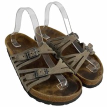 Birkenstock Granada Women&#39;s SZ 7 Tan Leather Soft Footbed Slide Sandal C... - $53.19