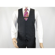 Men Suit BERLUSCONI Turkey 100% Italian Wool Super 180's 3pc Vested #Ber41 Black image 11