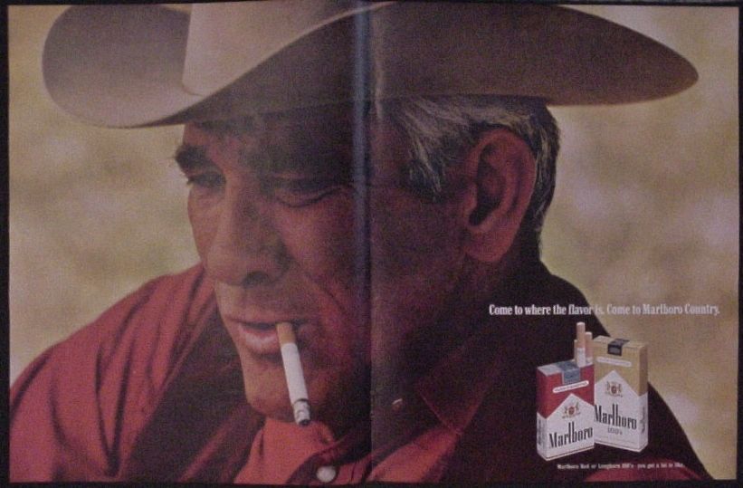 1970 Marlboro Man 2 pg Cigarette Ad Come to where the flavor is Marlboro Country - $12.97