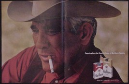 1970 Marlboro Man 2 pg Cigarette Ad Come to where the flavor is Marlboro... - £10.27 GBP