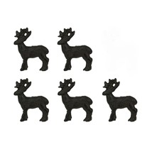 Set of 5 Rustic Brown Cast Iron Deer Drawer Pulls Home Décor 2 Inches Long - £19.37 GBP