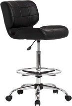 SD STUDIO DESIGNS Modern Crest Drafting Chair, Chrome/Black - £122.80 GBP