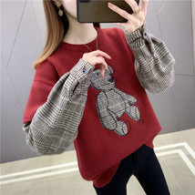 2021 Pullover Sweater New Round Neck Stitching Sleeves Outer Wear Knit S... - $146.81