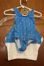 Blue Polka Dot Girls Swimsuit 2 Piece Set - 24 Months - £9.37 GBP
