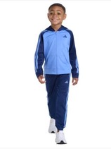 Adidas Boys Girls Jacket Jogger Pants Blue Hood 2-Piece Active Pockets 3... - $839.47 MXN