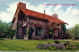 Log Cabin Palmer Park Detroit Michigan Postcard - £24.37 GBP