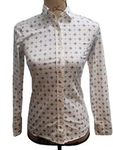 J.Crew Womens Size XXS Casual Button Down Shirt Top White Geometric Print - $28.04