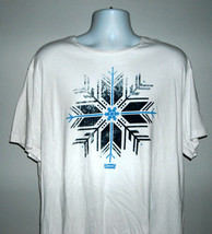 Levis Blue Winter Snow Flake Short Sleeve T Shirt Mens XXL 100% Cotton White - £16.56 GBP