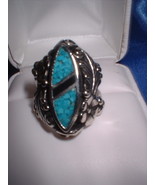 Turquoise Flower And Fern Ring - $44.57 CAD