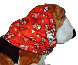 Dog Snood Fun Pack of Happy Dogs on Red Cotton - $8.91+