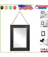 Vintage-Inspired 12x16 in Rectangular Mirror with Hanging Rope - Carbon ... - $682.95 MXN
