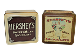 2 Lot Collectible Hershey’s Vintage Edition Square Milk Chocolate Tins 1990/1992 - £17.24 GBP