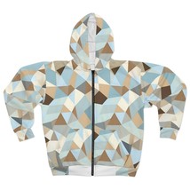 Pale blue &amp; brown mosaic - Unisex Zip Hoodie - $84.99+