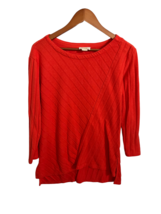 Anthropologie MAEVE Womens Tunic Top Orange DEVINE Knit Ribbed Size S - $15.35